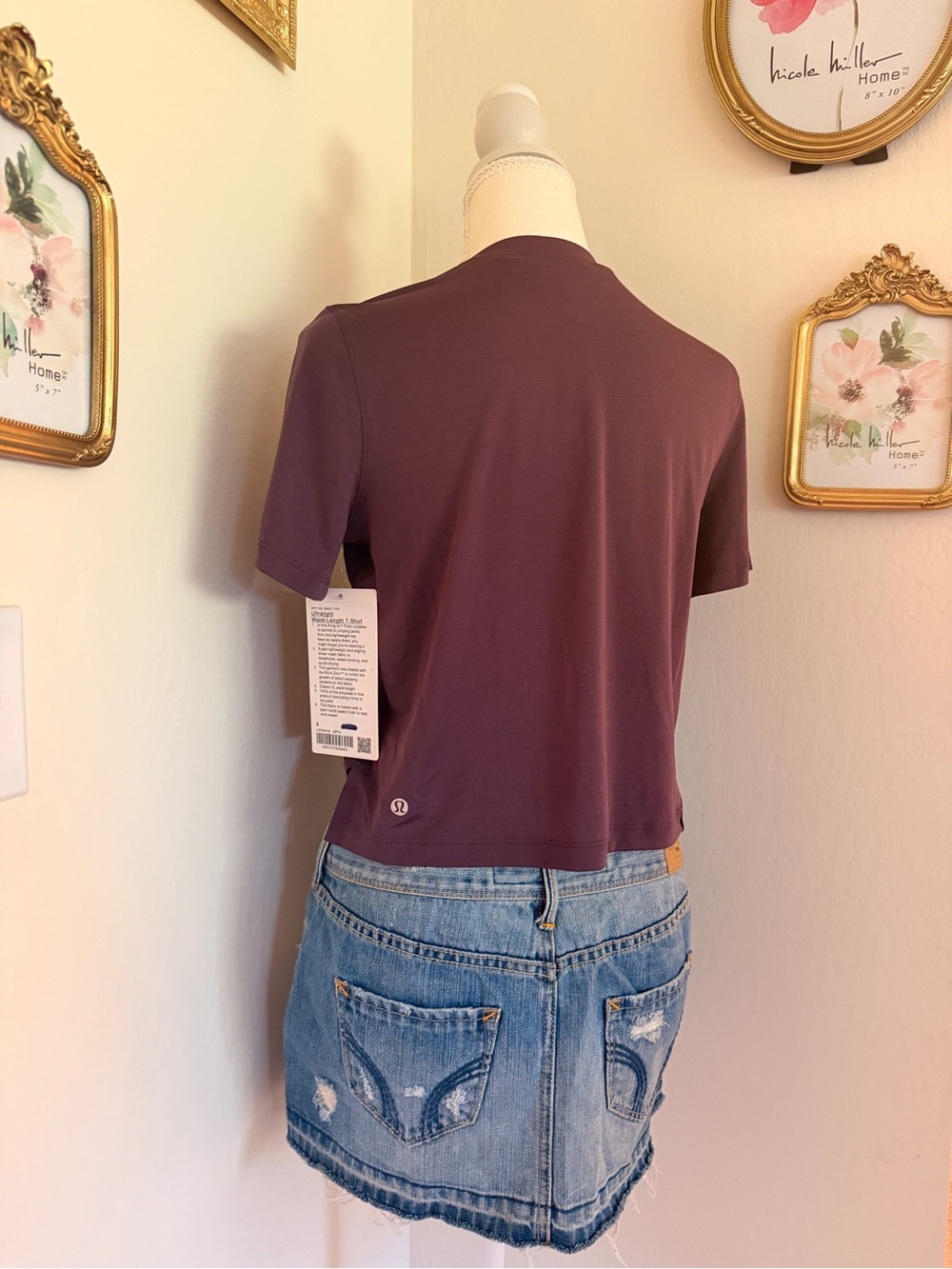 lululemon athletica Short Sleeve Crop Tee in Plum